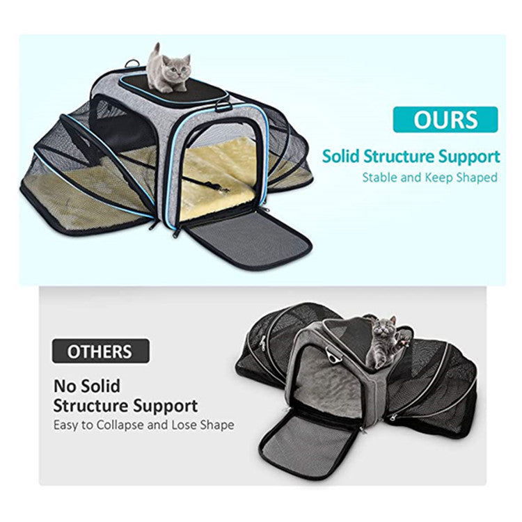 Carrier For Cats and Dogs Airline Approved Expandable Foldable - maxsophie.com