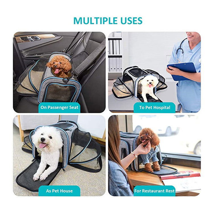 Carrier For Cats and Dogs Airline Approved Expandable Foldable - maxsophie.com