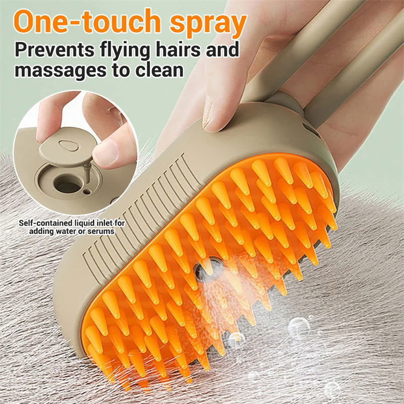 3 in 1 Electric Cat Dog Steam Brush - maxsophie.com