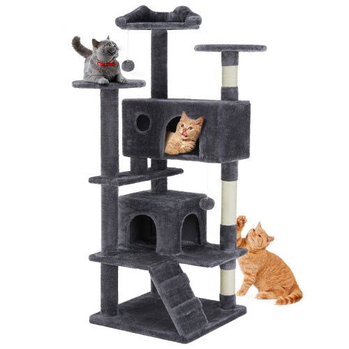 54 Inch Cat Tree, Indoor Cat High-rise Multi-story Tower - My Store - - #tag1# 