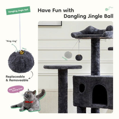 54 Inch Cat Tree, Indoor Cat High-rise Multi-story Tower - My Store - - #tag1# 