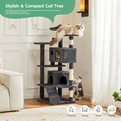 54 Inch Cat Tree, Indoor Cat High-rise Multi-story Tower - My Store - - #tag1# 