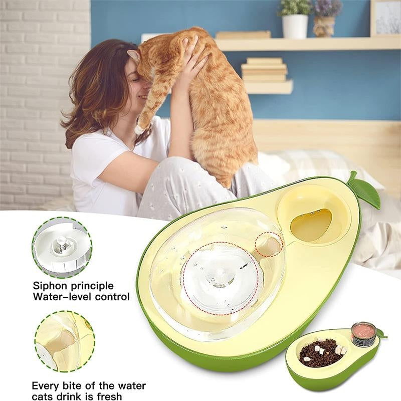 Automatic  Avocado Shape Kitten Slow Food Feeding Bowl - My Store - - #tag1# - #tag2#