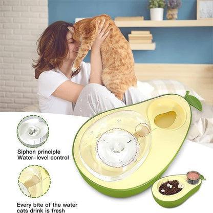 Automatic  Avocado Shape Kitten Slow Food Feeding Bowl - My Store - - #tag1# - #tag2#