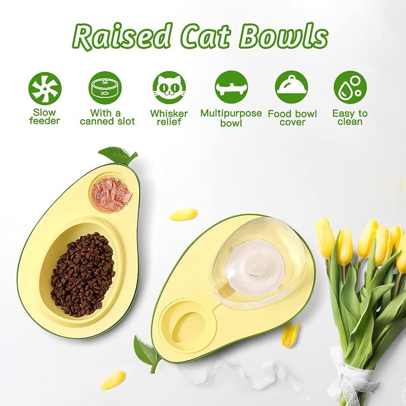 Automatic  Avocado Shape Kitten Slow Food Feeding Bowl - My Store - - #tag1# - #tag2#
