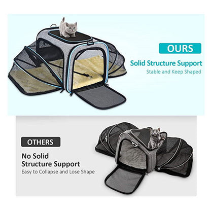 Carrier For Cats and Dogs  Airline Approved Expandable Foldable - maxsophie.com