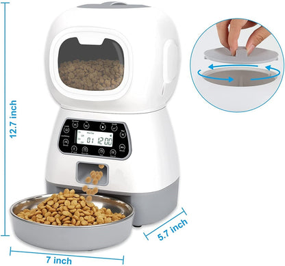Cat And Dog Food Automatic Dispenser Stainless Steel  With Recording Timing Feeding - maxsophie.com