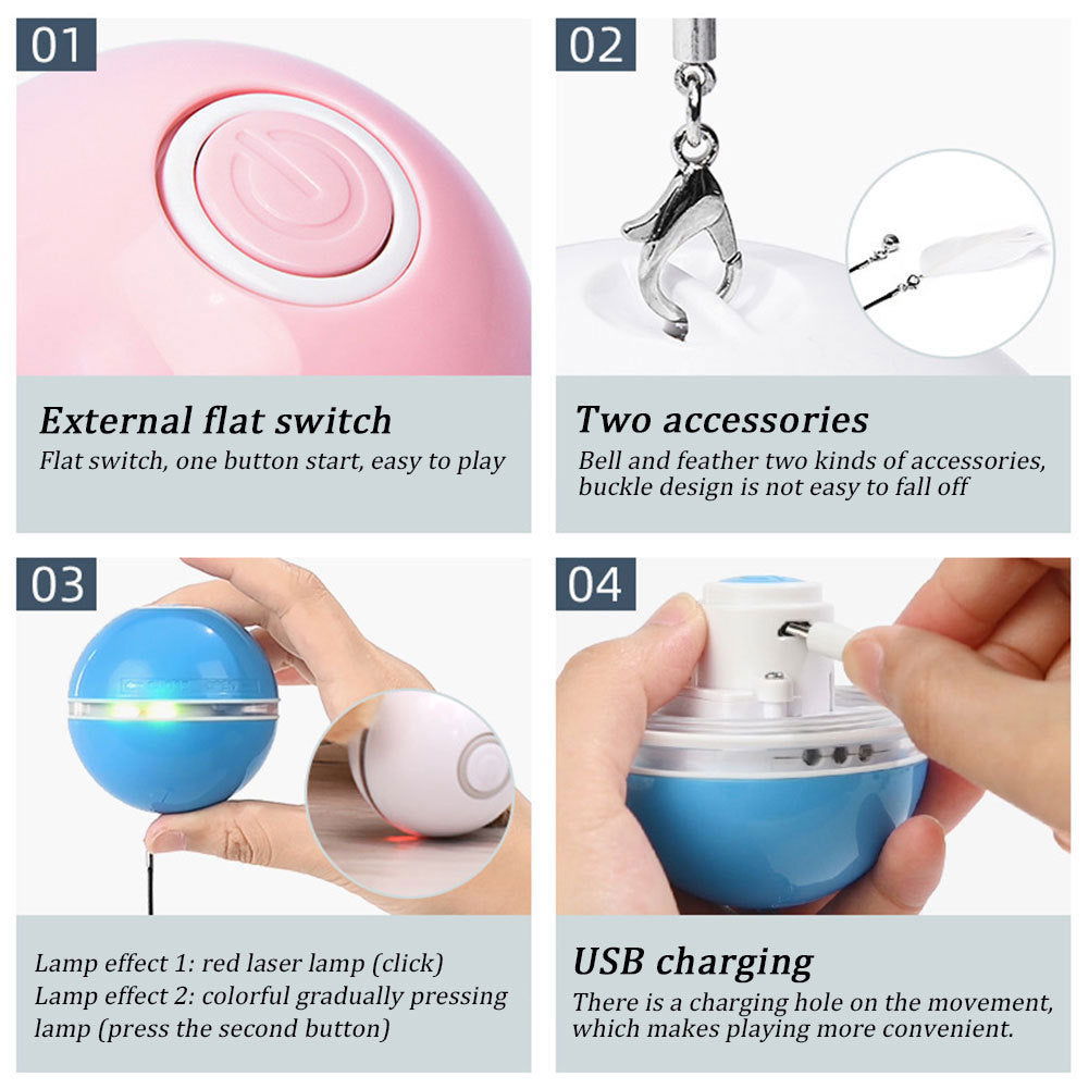 Colorful LED Laser Funny Cat Ball Toy - maxsophie.com