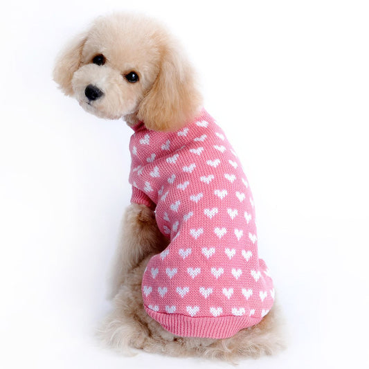 Cute Pink Heart Pattern Dog Clothes - maxsophie.com