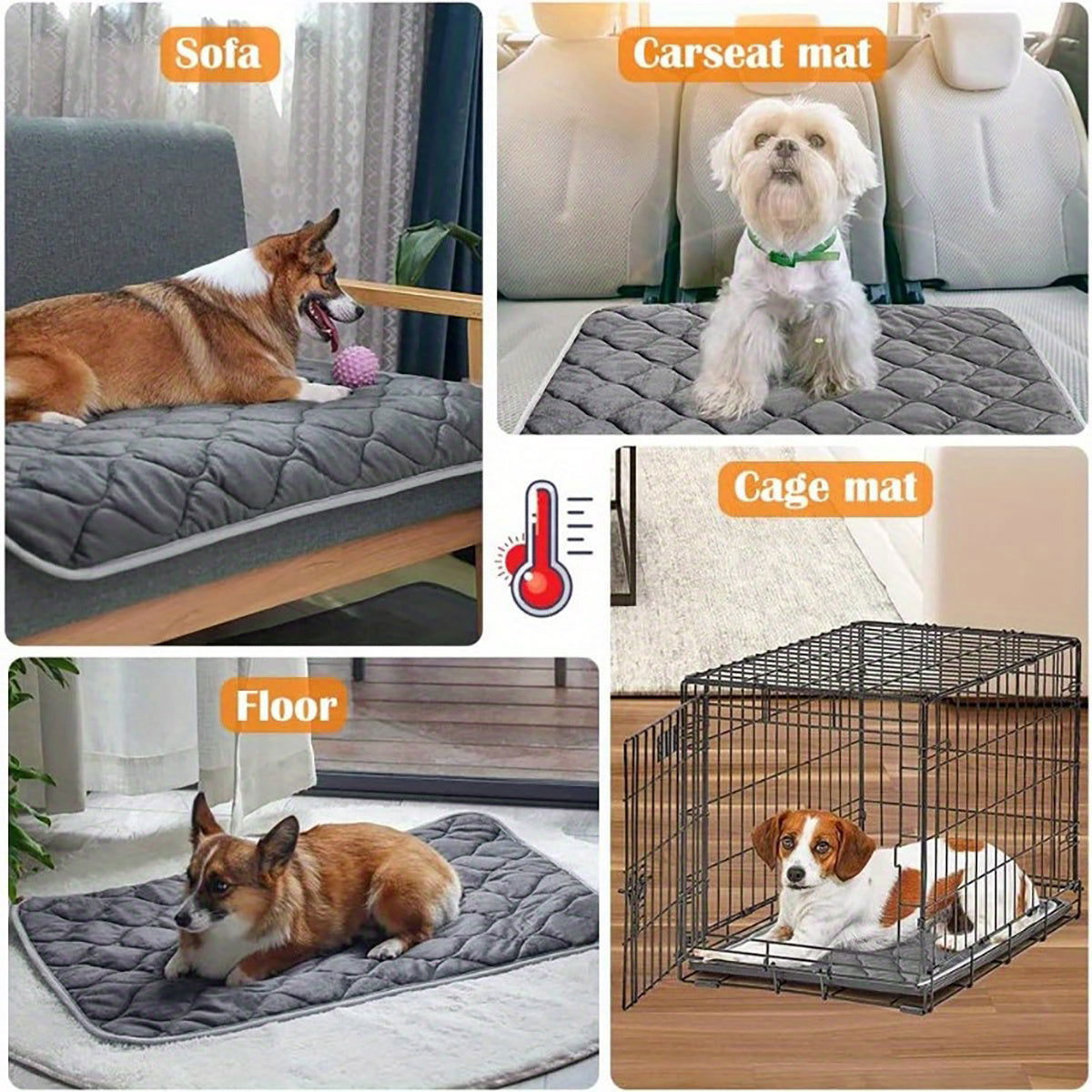 Dog Self-Heating Non-Slip Bed Washable Extra Warm Pet Mat - maxsophie.com
