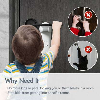 Pet's Children's Door Lever Lock Opening Artifact Anti-cat Anti-pet Room Easy To Install And Use - My Store - - #tag1# - #tag2#