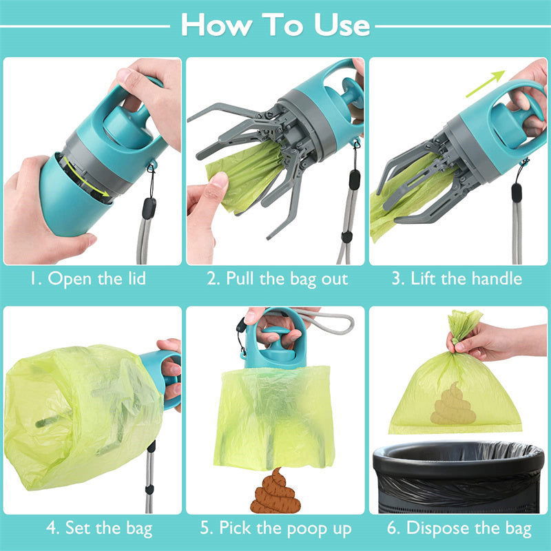 Portable Lightweight Dog Pooper Scooper With Built-in Poop Bag Dispenser - maxsophie.com