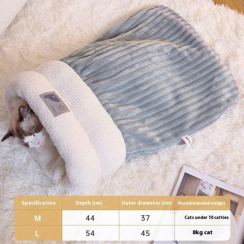Winter Warm Soft Plush Cat Nest - maxsophie.com