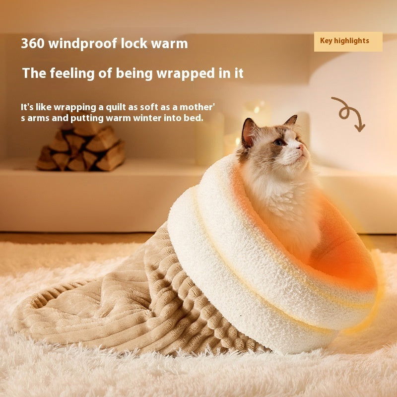 Winter Warm Soft Plush Cat Nest - maxsophie.com