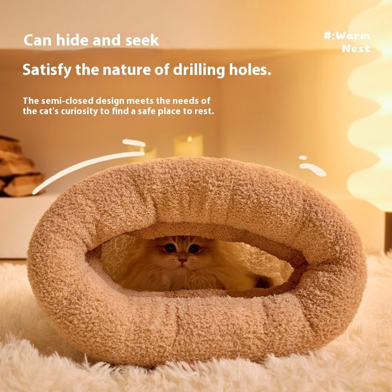 Winter Warm Soft Plush Cat Nest - maxsophie.com