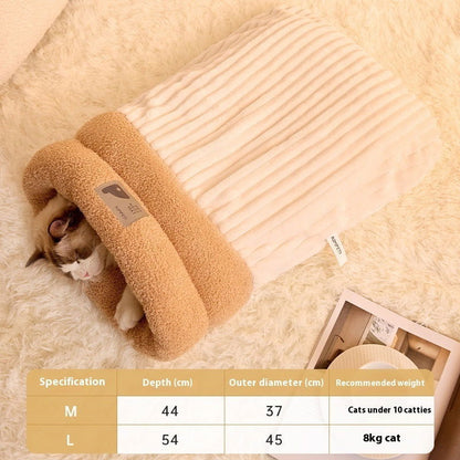 Winter Warm Soft Plush Cat Nest - maxsophie.com