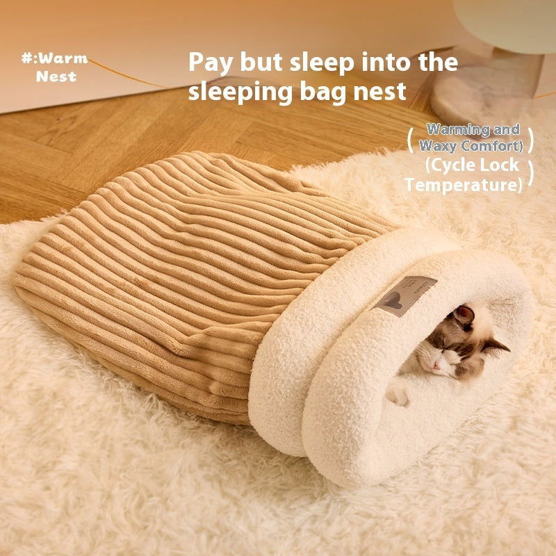 Winter Warm Soft Plush Cat Nest - maxsophie.com