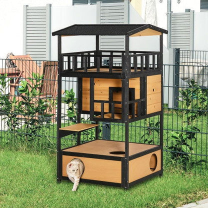 Wooden Outdoor Cat House - My Store - - #tag1# - #tag2#