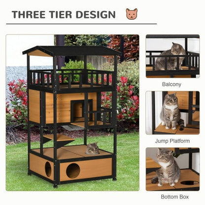 Wooden Outdoor Cat House - My Store - - #tag1# - #tag2#