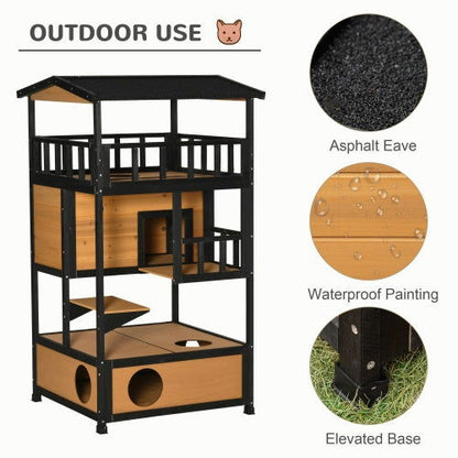 Wooden Outdoor Cat House - My Store - - #tag1# - #tag2#