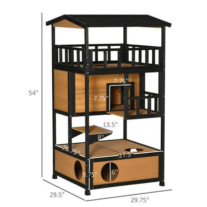 Wooden Outdoor Cat House - My Store - - #tag1# - #tag2#