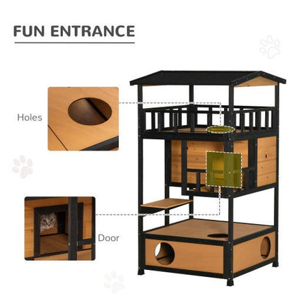 Wooden Outdoor Cat House - My Store - - #tag1# - #tag2#